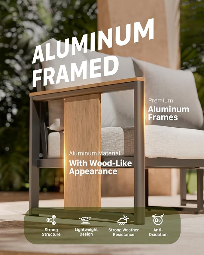 Aluminum Patio Chair with Cushions 