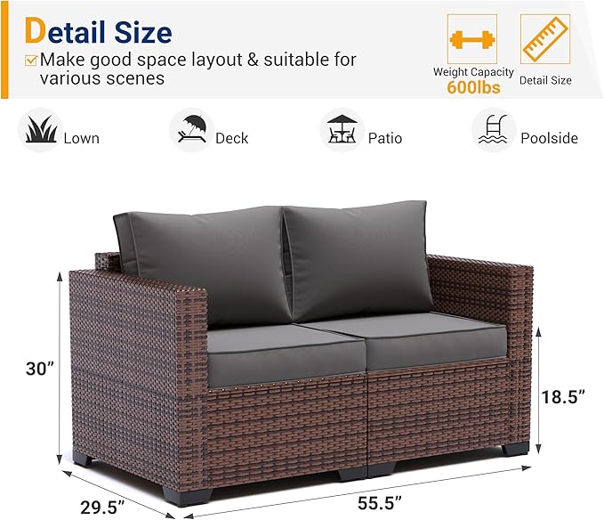 Wicker Outdoor Patio Sofa