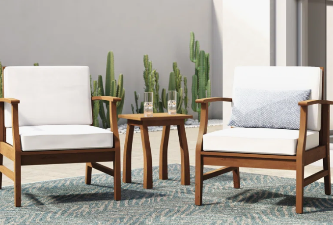 Bevelyn Acacia 2 - Person Patio Conversation Sets with Cushions