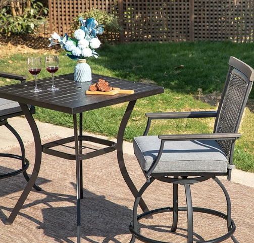 Long Bistro Set with Cushions