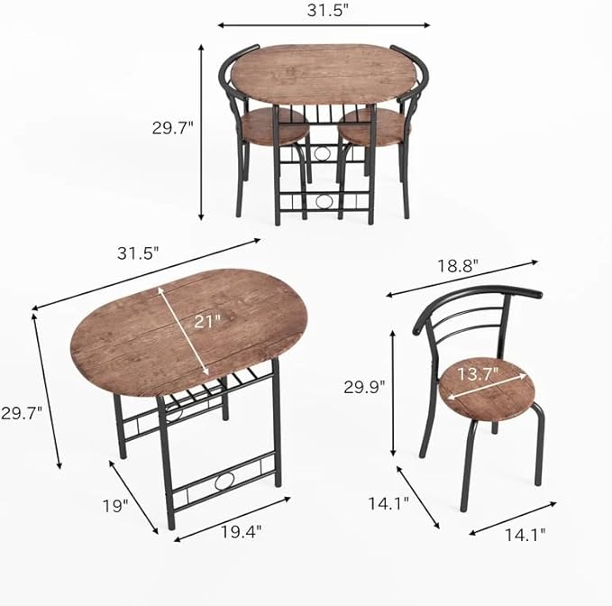  2 - Person Four Leg Dining Set