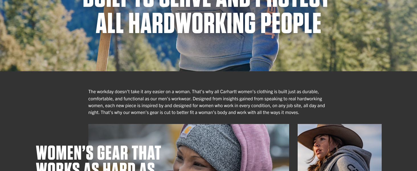 Image of woman in blue carhartt sweatshirt working outside