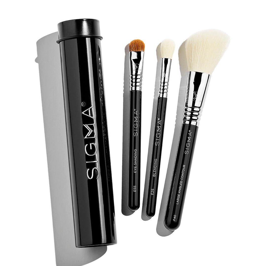 Essential Trio Brush Set with travel-friendly Brush Tin