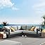 Aluminum 3-Piece Outdoor Patio Furniture Gray White, Modular Sectional Sofa Set with Weather-Resistant Cushions, Ideal for Deck, Backyard Poolside