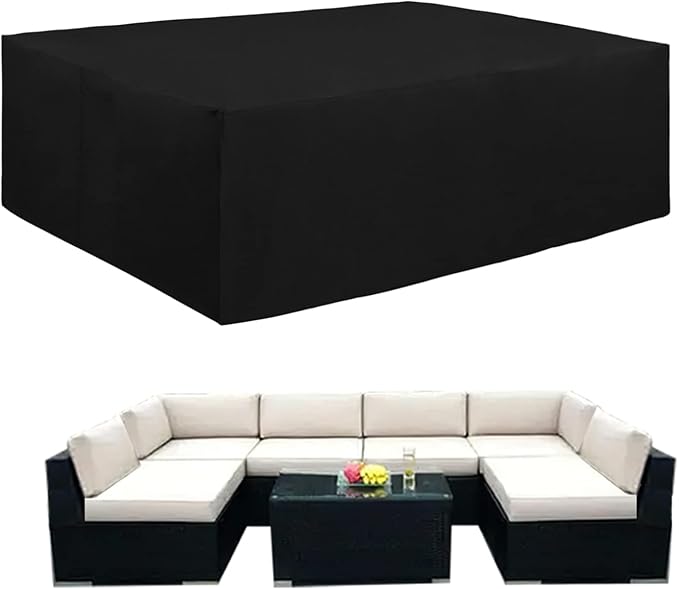  Heavy Duty Patio Furniture Cover, Outdoor Rectangular Table and Chair Set, Waterproof Sectional Set