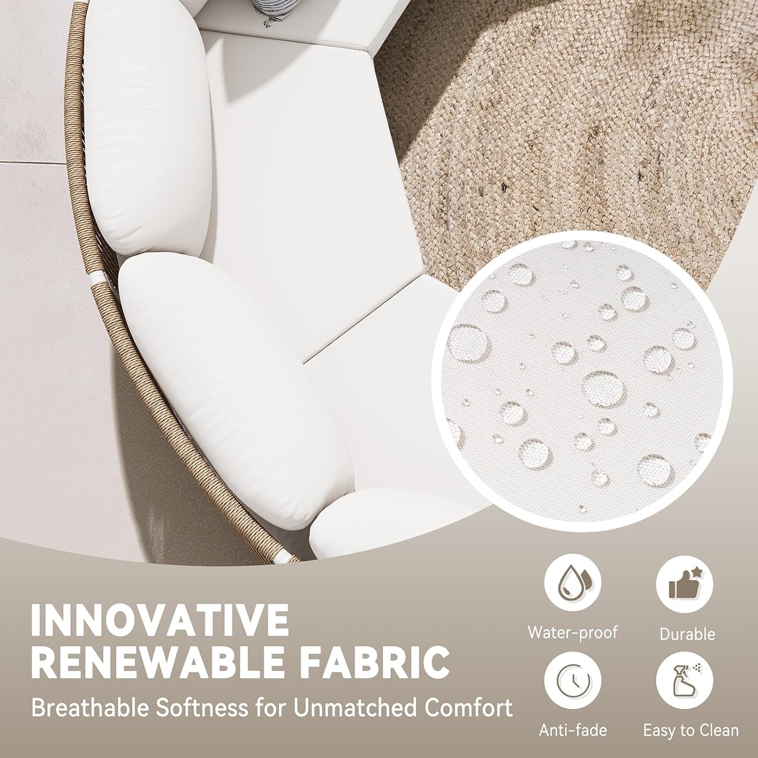  Patio Furniture Set, Modular Half Moon 2-Seater Sofa, Aluminum Outdoor Sectional with 5-Inch Water-Resistant Cushions, All Weather Couch for Backyard, Deck, Porch, Poolside