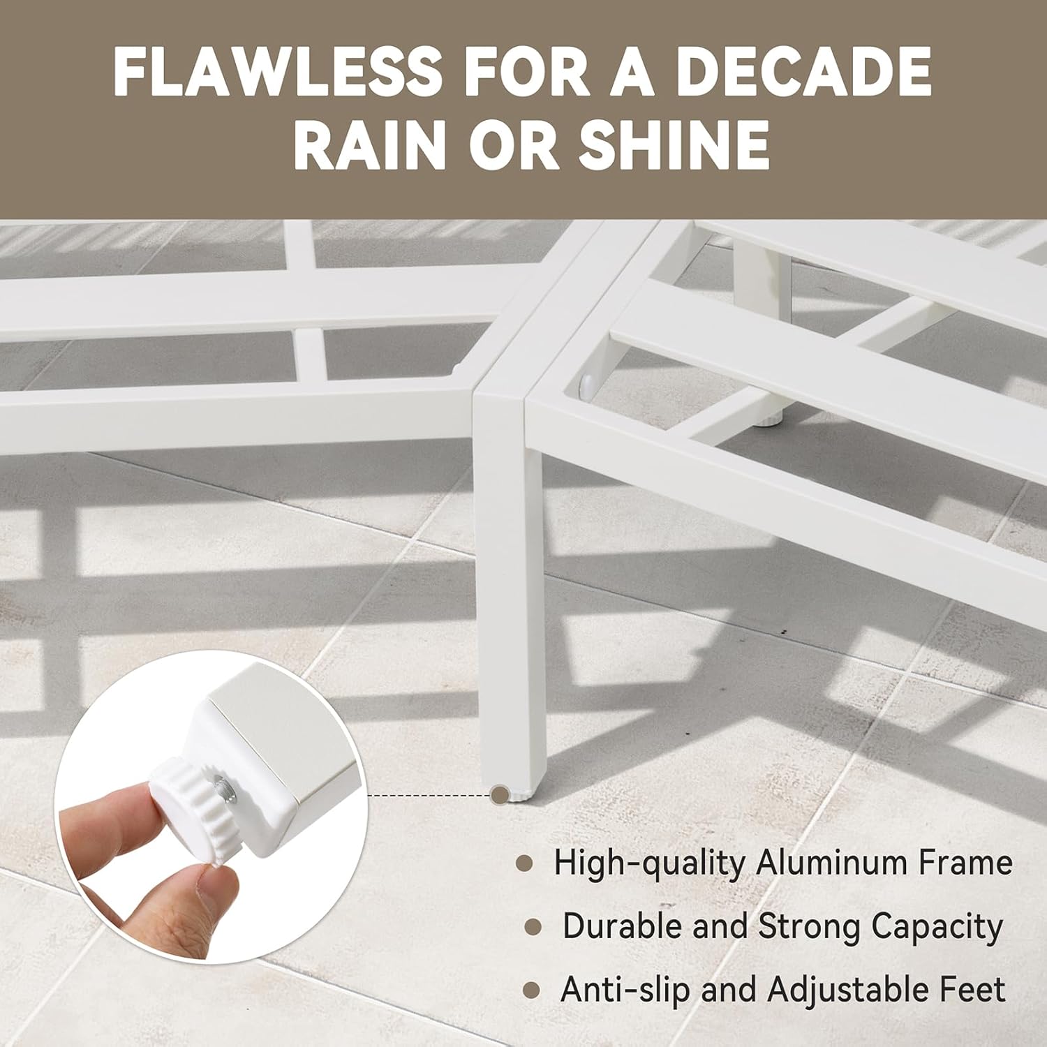  Patio Furniture Set, Modular Half Moon 2-Seater Sofa, Aluminum Outdoor Sectional with 5-Inch Water-Resistant Cushions, All Weather Couch for Backyard, Deck, Porch, Poolside