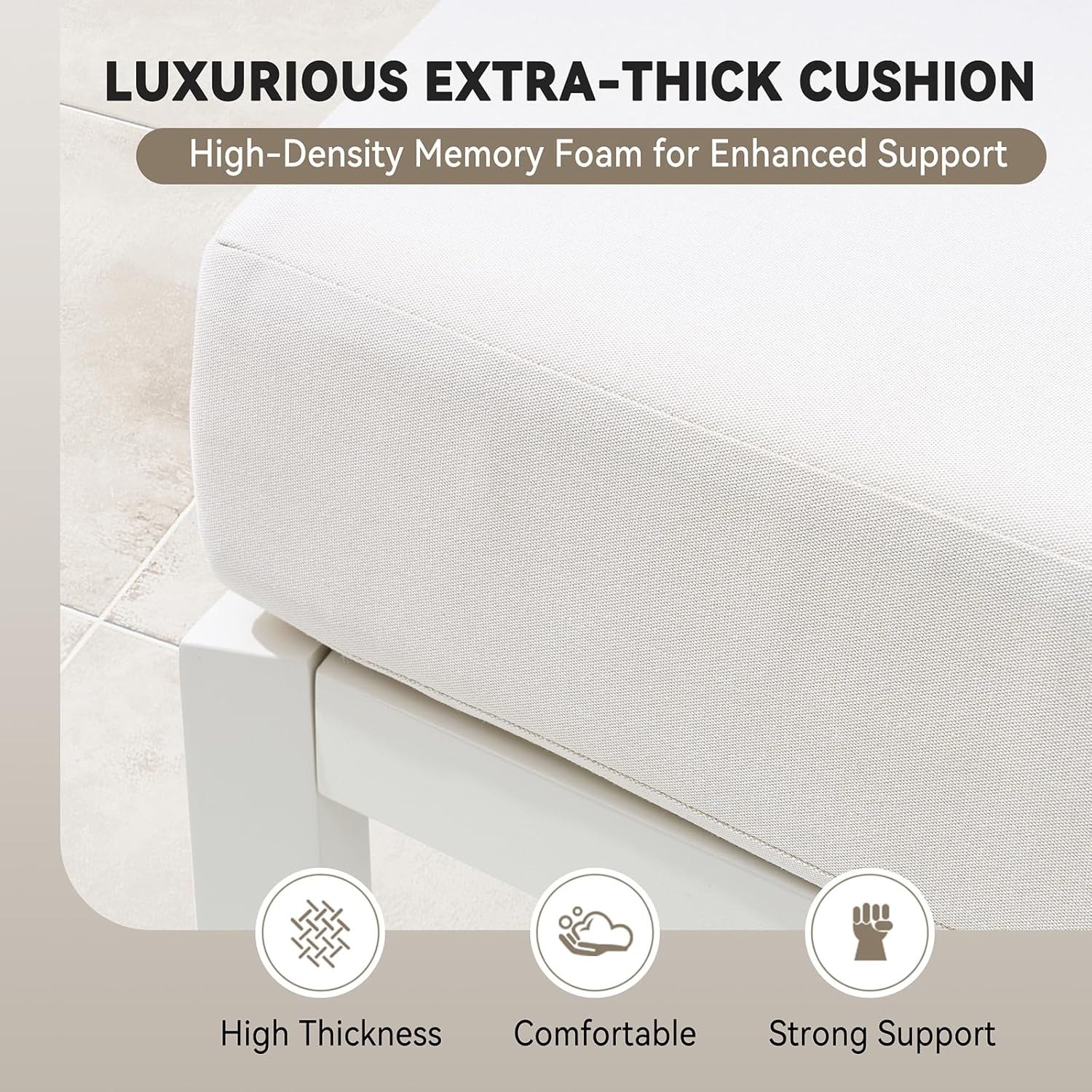  Patio Furniture Set, Modular Half Moon 2-Seater Sofa, Aluminum Outdoor Sectional with 5-Inch Water-Resistant Cushions, All Weather Couch for Backyard, Deck, Porch, Poolside