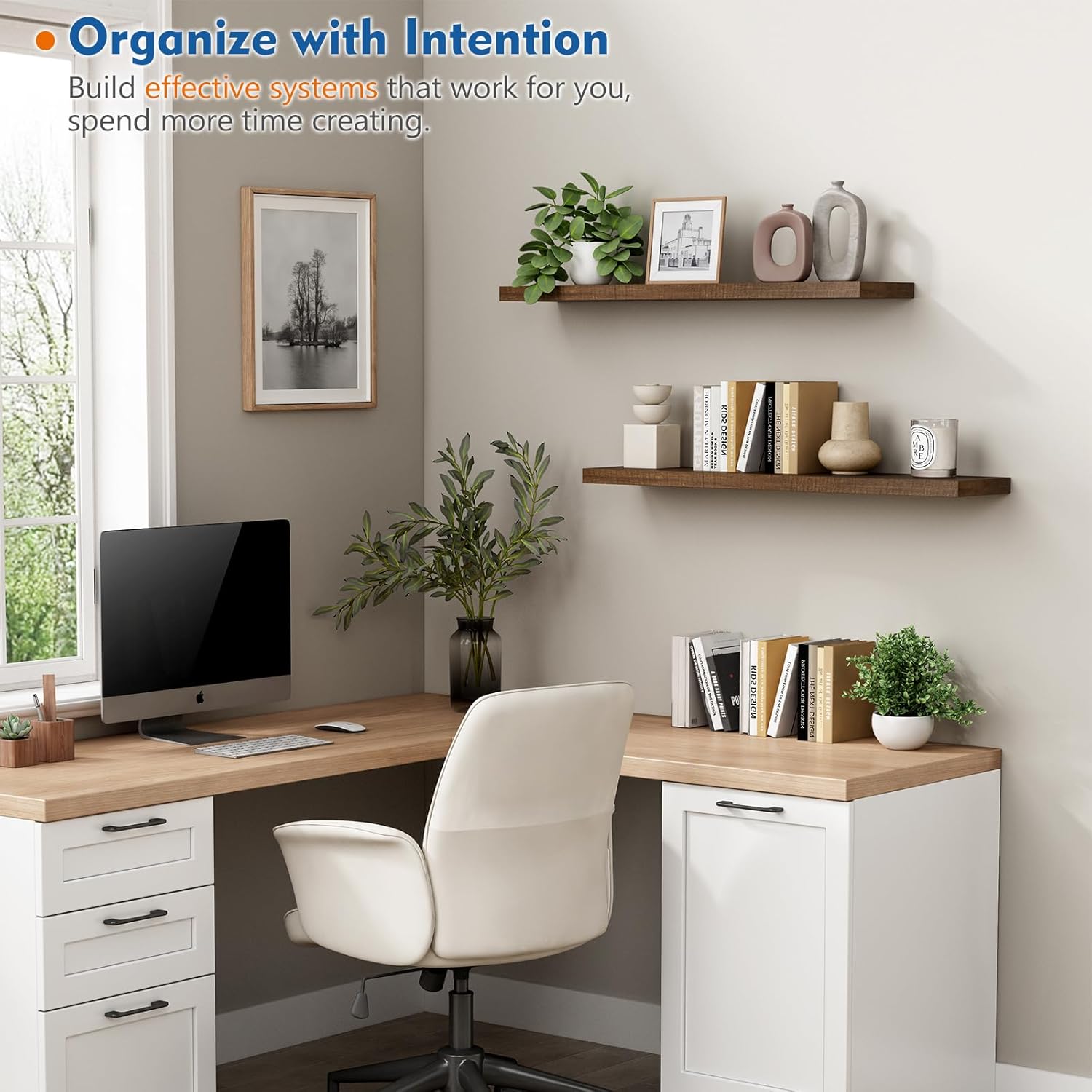 15.7 Inch Wall Mounted Wooden Floating Shelves