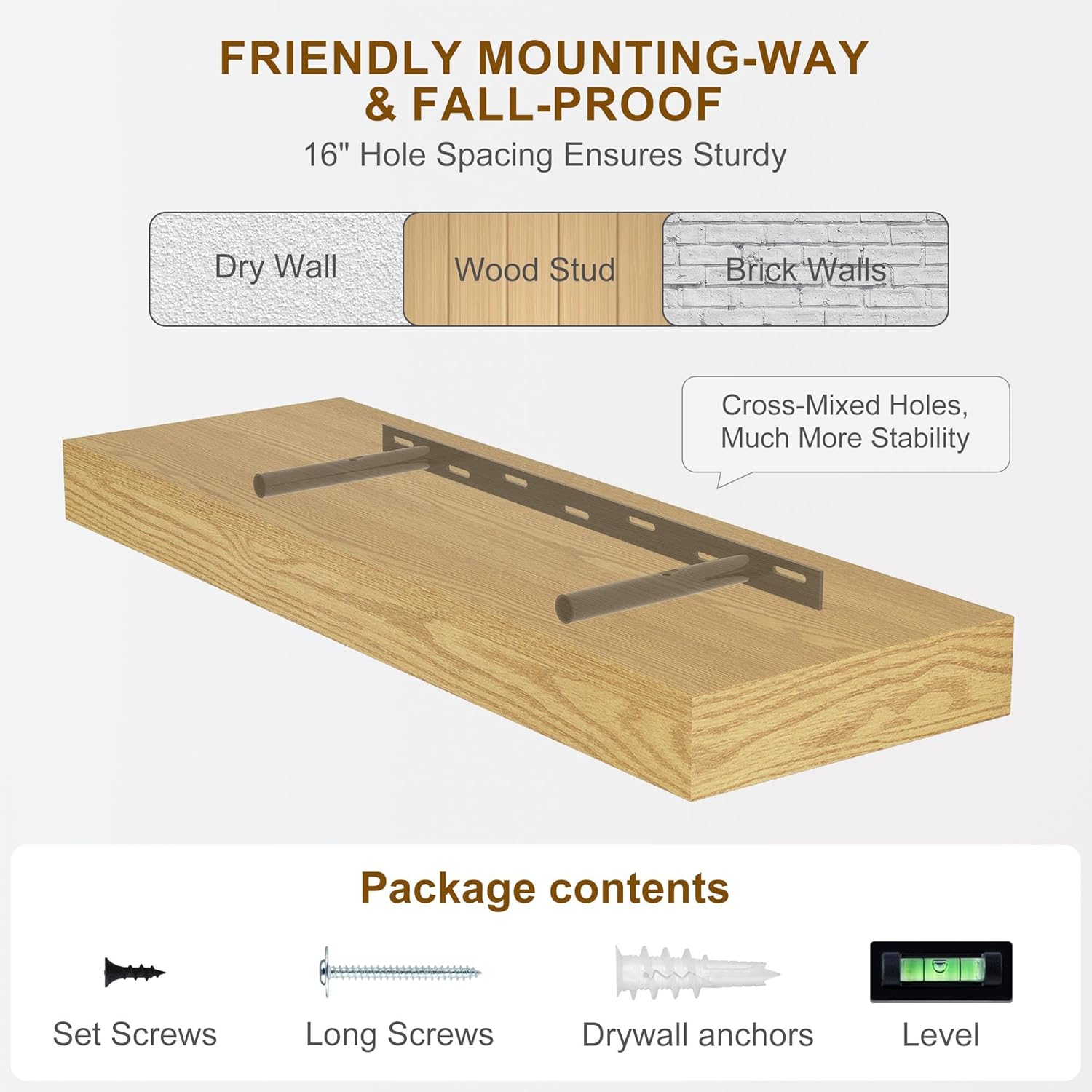  24Inch Floating Shelves Set of 2