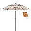  Outdoor Table Umbrella with Easy Crank & Tilt, 8 Reinforced Ribs, UV Protection for Deck, Pool, Market, Backyard (Beige)