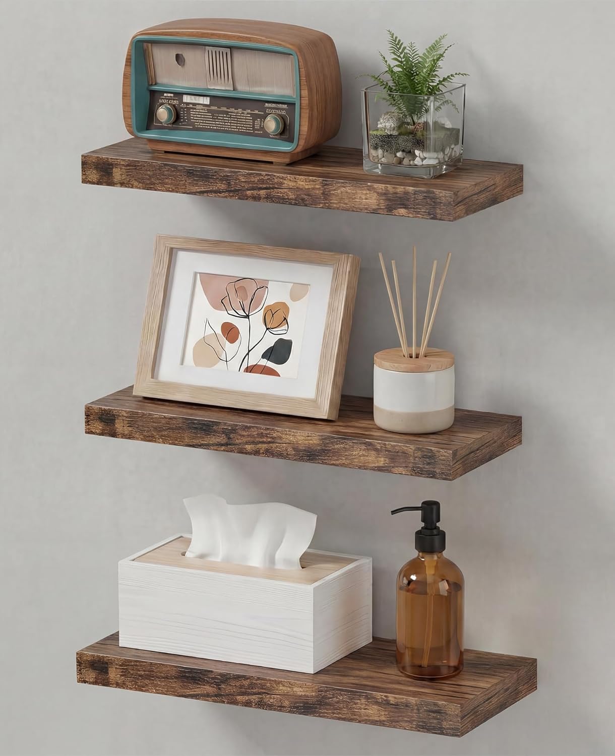 15.7 Inch Wall Mounted Wooden Floating Shelves