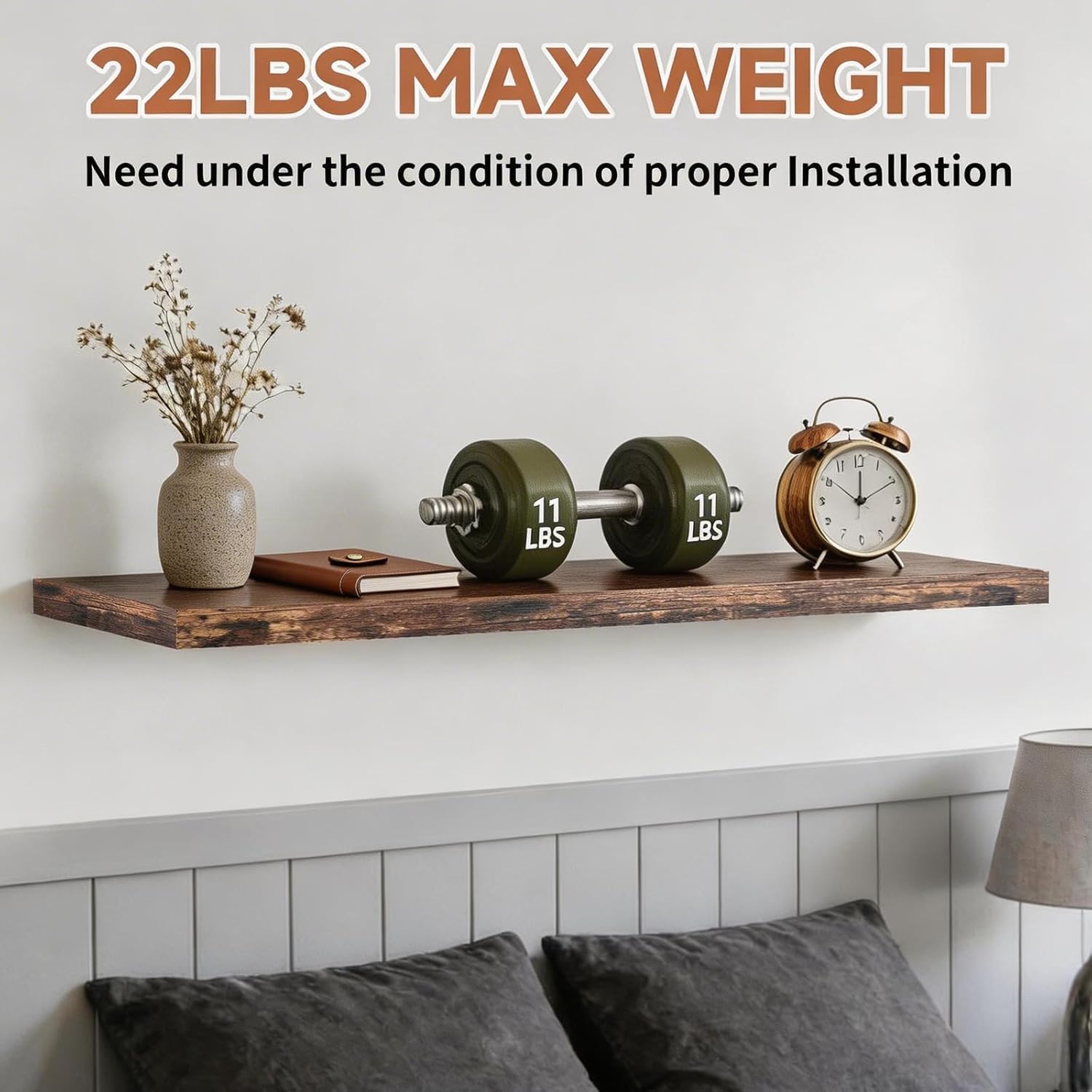 15.7 Inch Wall Mounted Wooden Floating Shelves