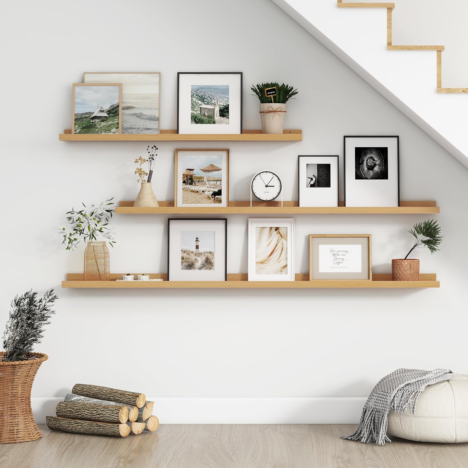 Floating Picture Ledge Shelves for Wall Set of 4