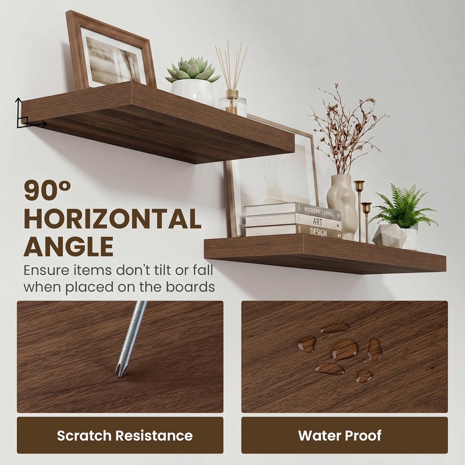 12" Deep Floating Shelf Set of 2 with Invisible Brackets.