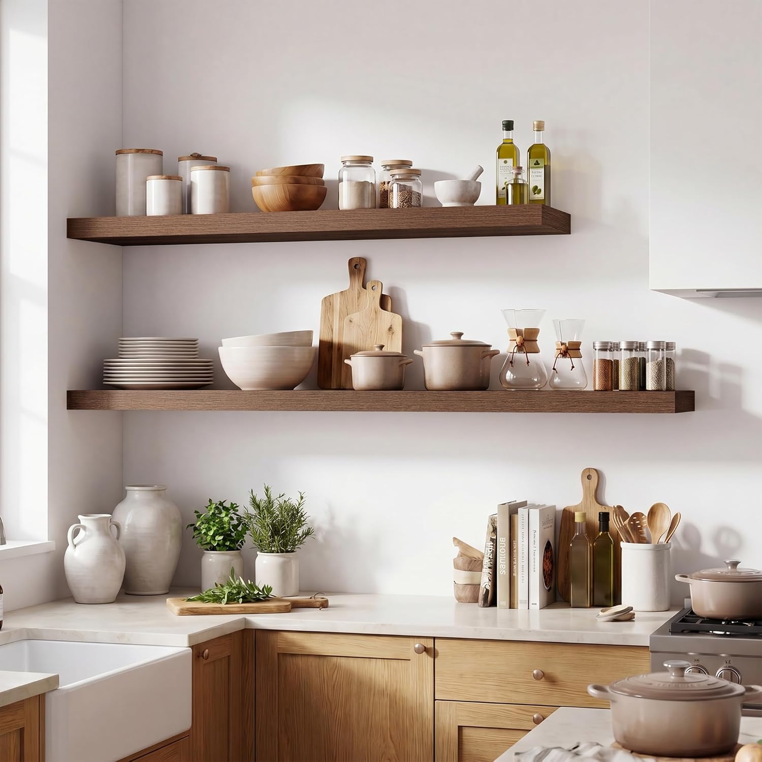 12" Deep Floating Shelf Set of 2 with Invisible Brackets.