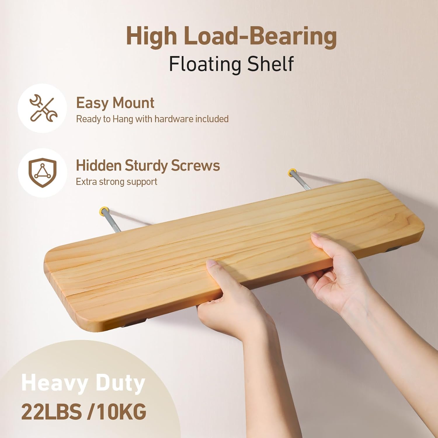 15.7" W x 6" D x 0.6" H Large Wall Shelves