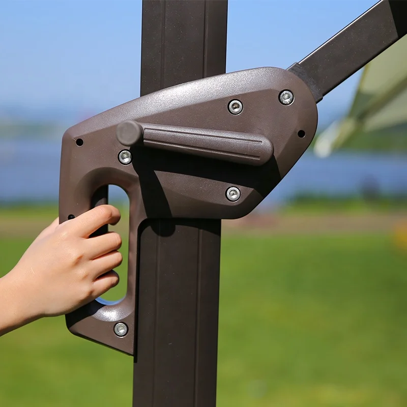 Modern 3*3M Aluminum Umbrella Waterproof Cantilever Sun Parasol for Outdoor for Garden Restaurant Patio Furniture