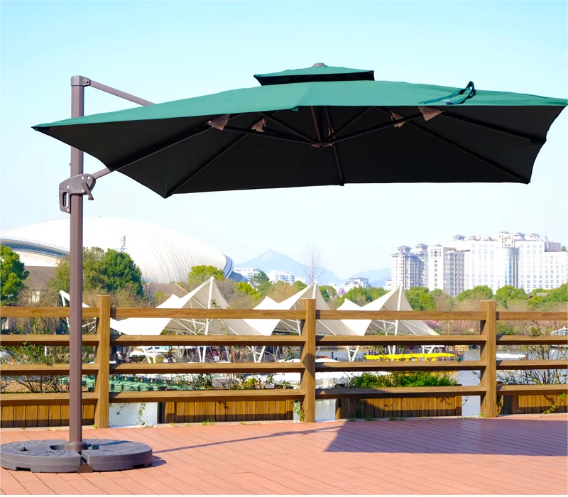 Aluminum New Deign Outdoor Sun LED Light Patio Roma Parasol Roman Umbrella for Garden Shading Patio Umbrella Outdoor