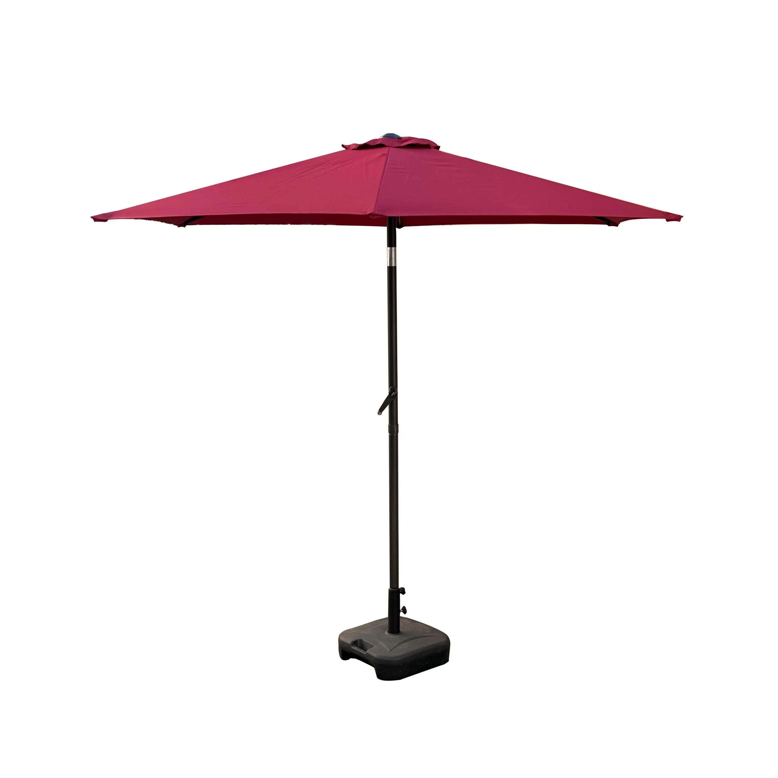 Minimalist Foldable Waterproof Outdoor Furniture 2.3m Balcony Patio Solar LED Umbrella 18 LED Lights 1W Solar Panel Crank Hotel