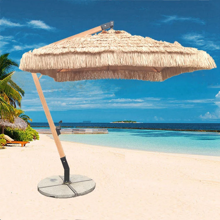 Factory price Garden Umbrella 10 ft Solar LED Patio Cantilever Offset Umbrella with 360 Degree Rotation