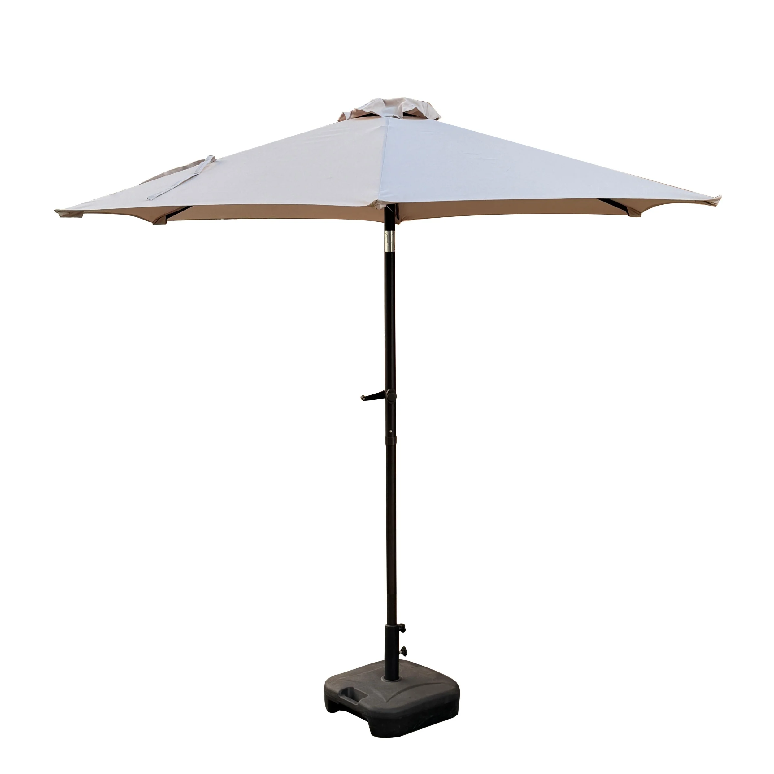 Minimalist Foldable Waterproof Outdoor Furniture 2.3m Balcony Patio Solar LED Umbrella 18 LED Lights 1W Solar Panel Crank Hotel