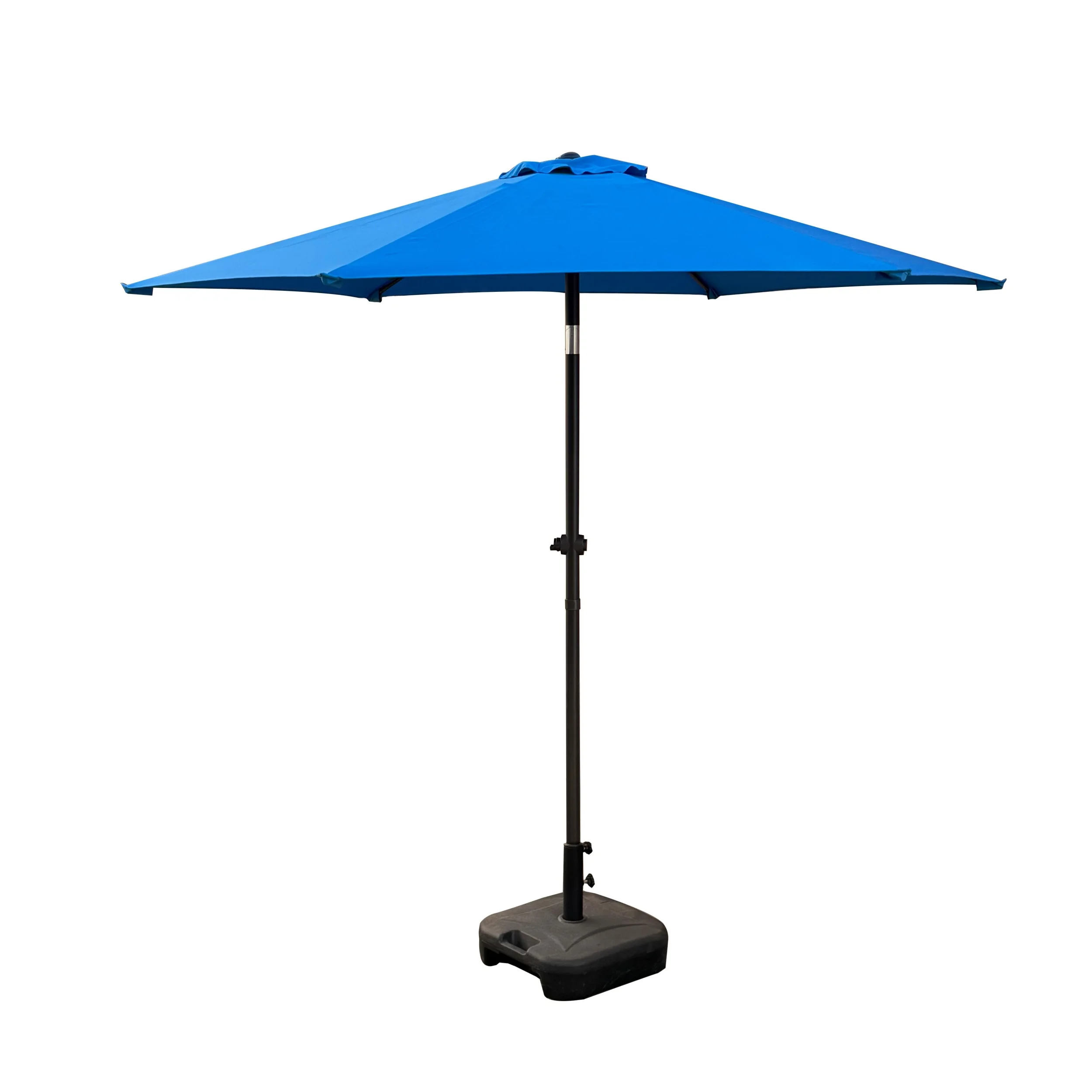 Minimalist Foldable Waterproof Outdoor Furniture 2.3m Balcony Patio Solar LED Umbrella 18 LED Lights 1W Solar Panel Crank Hotel