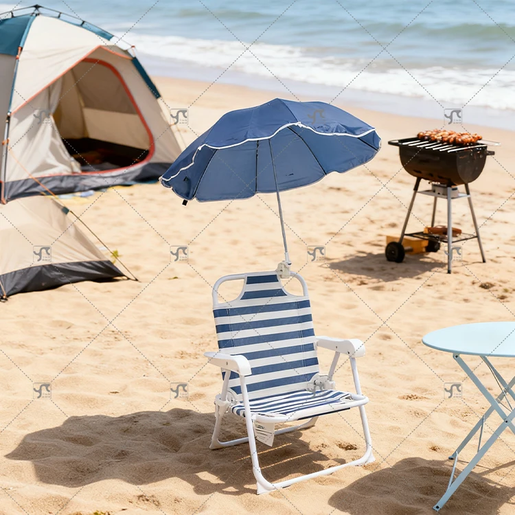 Low Seat Portable Lightweight Children Umbrella Beach Chair Outdoor Sun Lounge for Fishing Camping Beach Activities Foldable