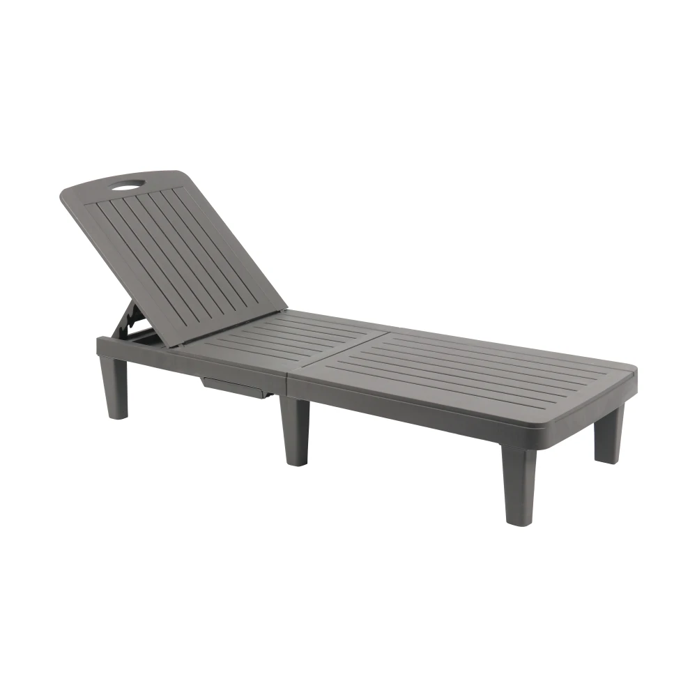 Multipurpose Folding Plastic Sun Lounger - Garden Poolside Beach Outdoor Chair