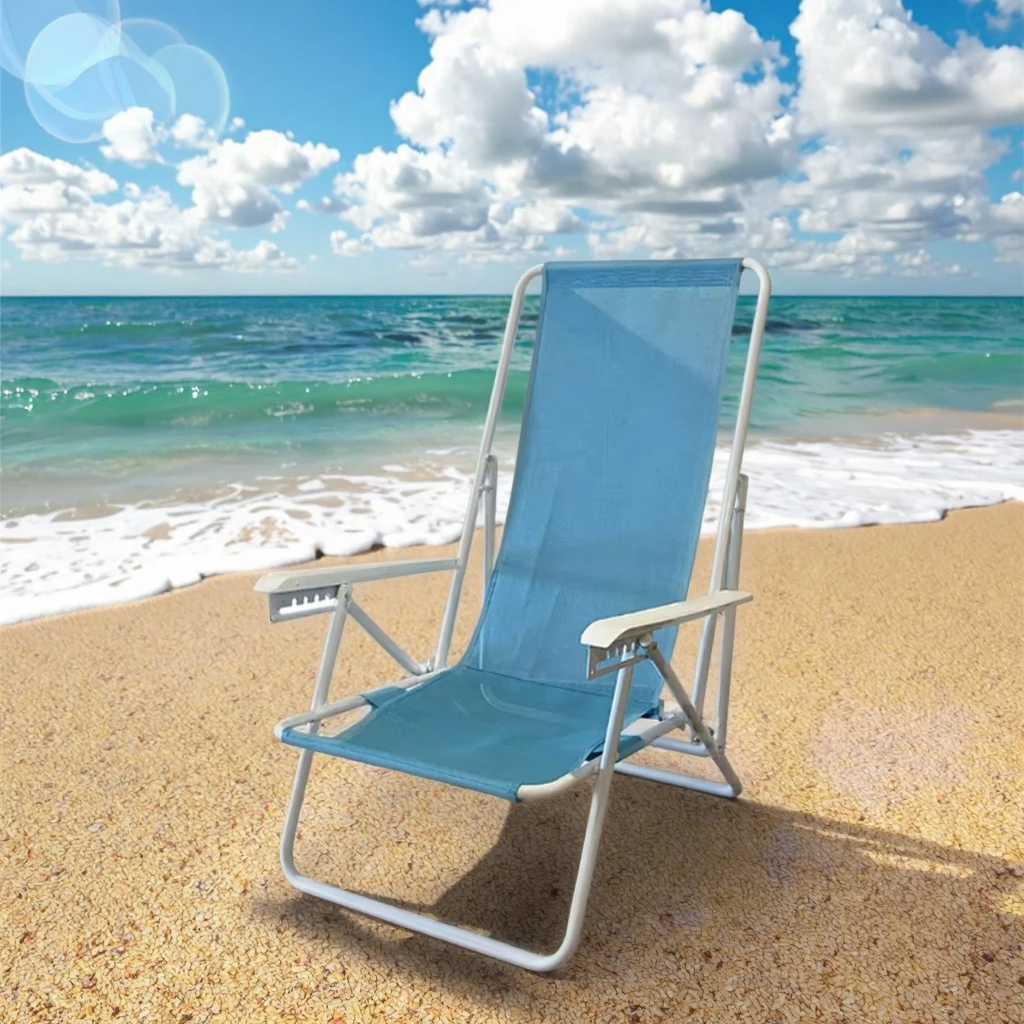 Outdoor Compact Foldable Portable Travel Camping Fishing Chair Metal Lounge Folding Beach Chair for Event