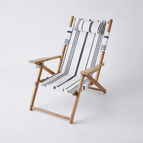 Custom Single Outdoor Adjustable Position Deck Chairs Swimming Pool Camping Portable Lounge Beach Chairs With Pillow