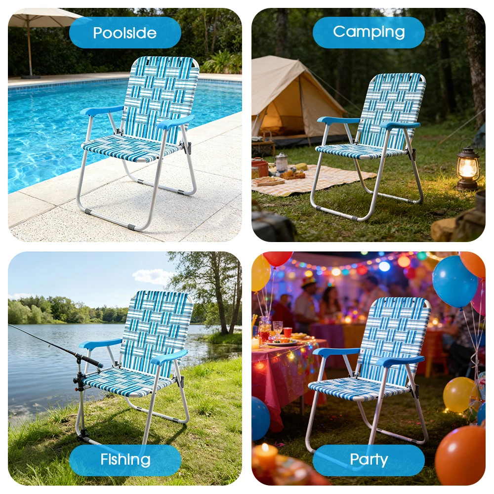  Folding Chair Outdoor Beach Chair Portable Camping Chair