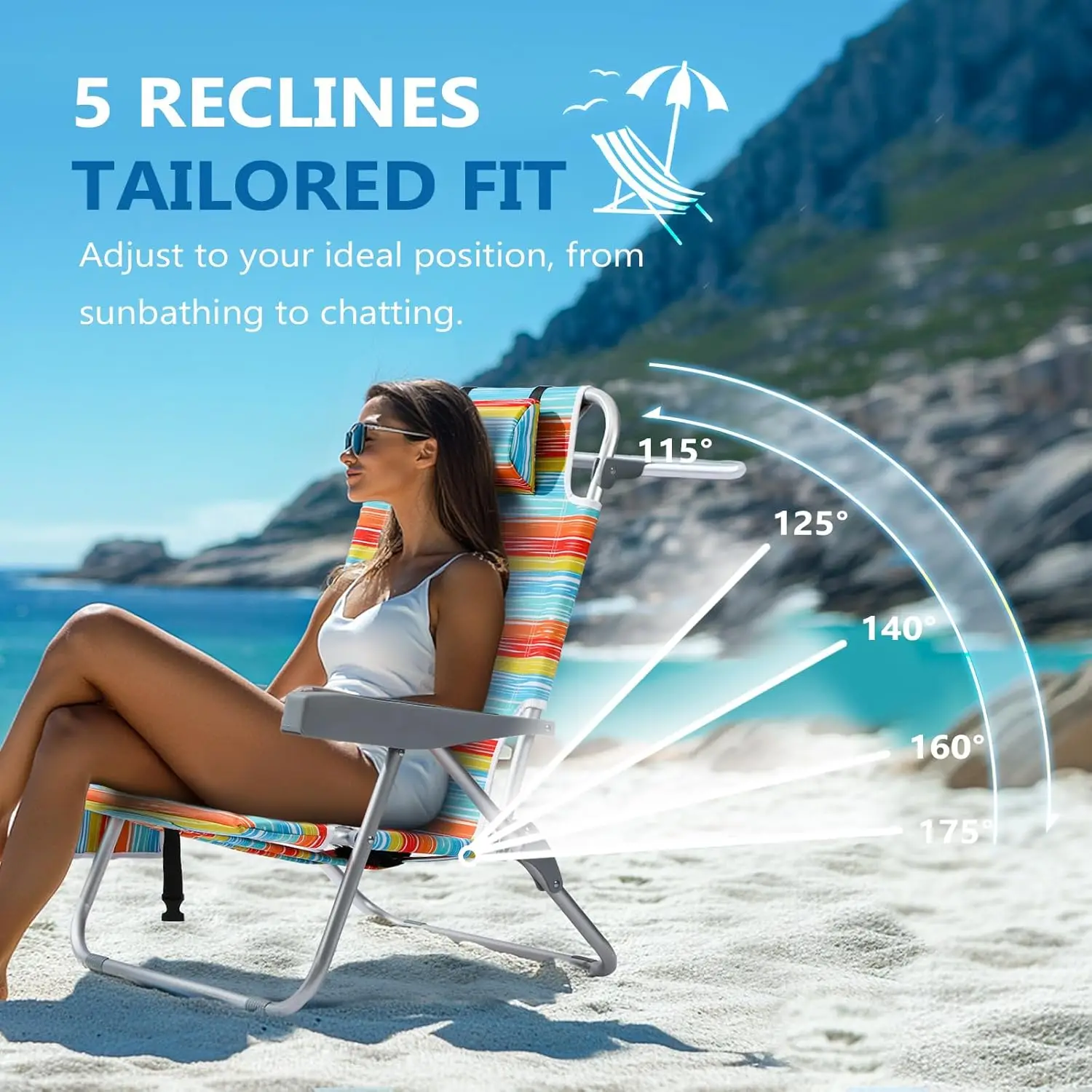  Direct Supply Outdoor Furniture Portable Folding Chair Beach Chair Camping Chair