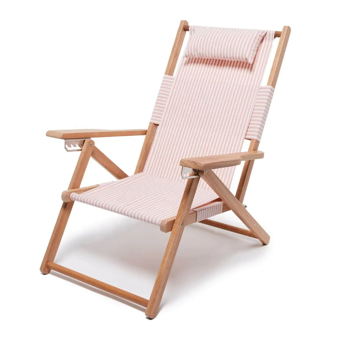Custom Single Outdoor Adjustable Position Deck Chairs Swimming Pool Camping Portable Lounge Beach Chairs With Pillow
