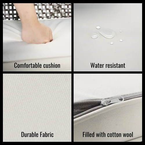 5-Piece Wicker Dining Furniture Set for Outdoor Garden Porch Garden Backyard Lawn Furniture Acacia Wood Table Top