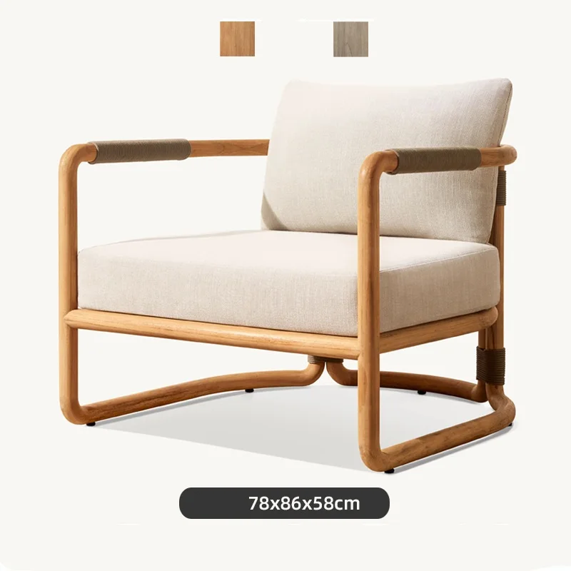 Outdoor Teak Table and Chairs Waterproof Sunproof Set Leisure Balcony Garden Terrace Courtyard Anti-Corrosion Solid Wood