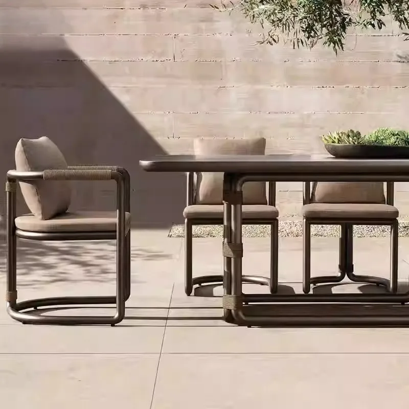 Outdoor Teak Table and Chairs Waterproof Sunproof Set Leisure Balcony Garden Terrace Courtyard Anti-Corrosion Solid Wood