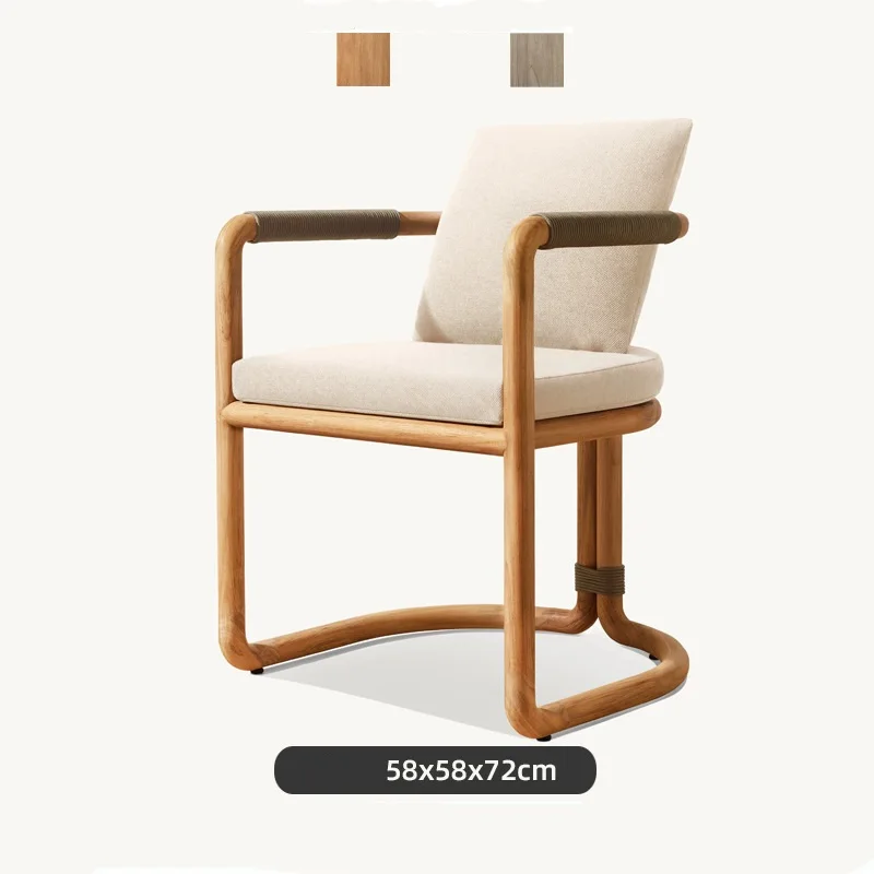 Outdoor Teak Table and Chairs Waterproof Sunproof Set Leisure Balcony Garden Terrace Courtyard Anti-Corrosion Solid Wood