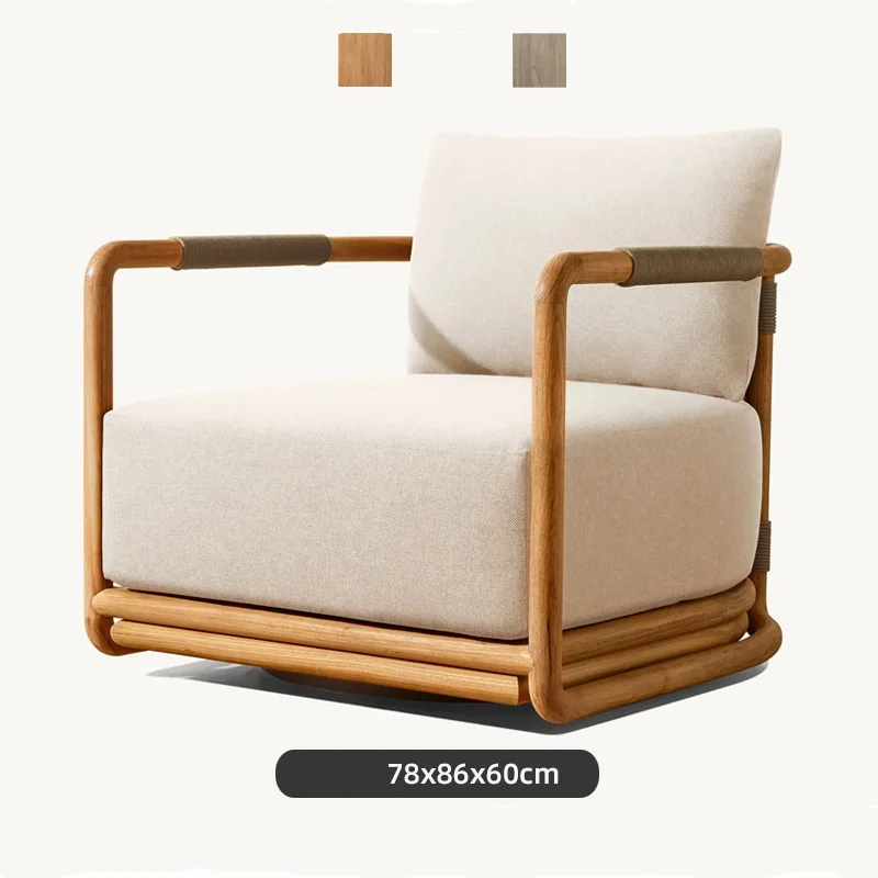 Outdoor Teak Table and Chairs Waterproof Sunproof Set Leisure Balcony Garden Terrace Courtyard Anti-Corrosion Solid Wood