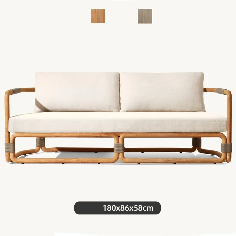 Outdoor Teak Table and Chairs Waterproof Sunproof Set Leisure Balcony Garden Terrace Courtyard Anti-Corrosion Solid Wood