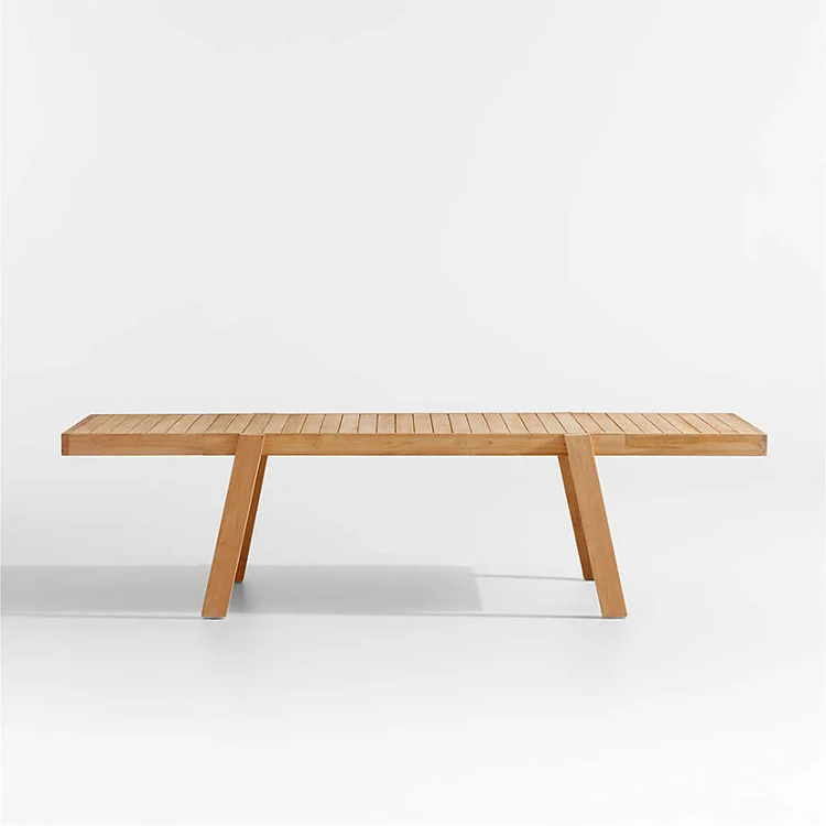 Luxury Restaurant Patio Furniture Outdoor Dining Table Set All Weather Natural Teak Wood Outdoor Table and Chairs Set