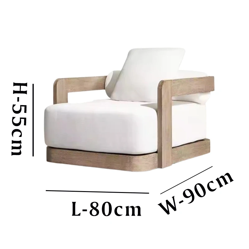 Contemporary Style Comfortable Teak Wood Garden Furniture Set Modern Outdoor Patio Conversation Sofa with Fire Pit