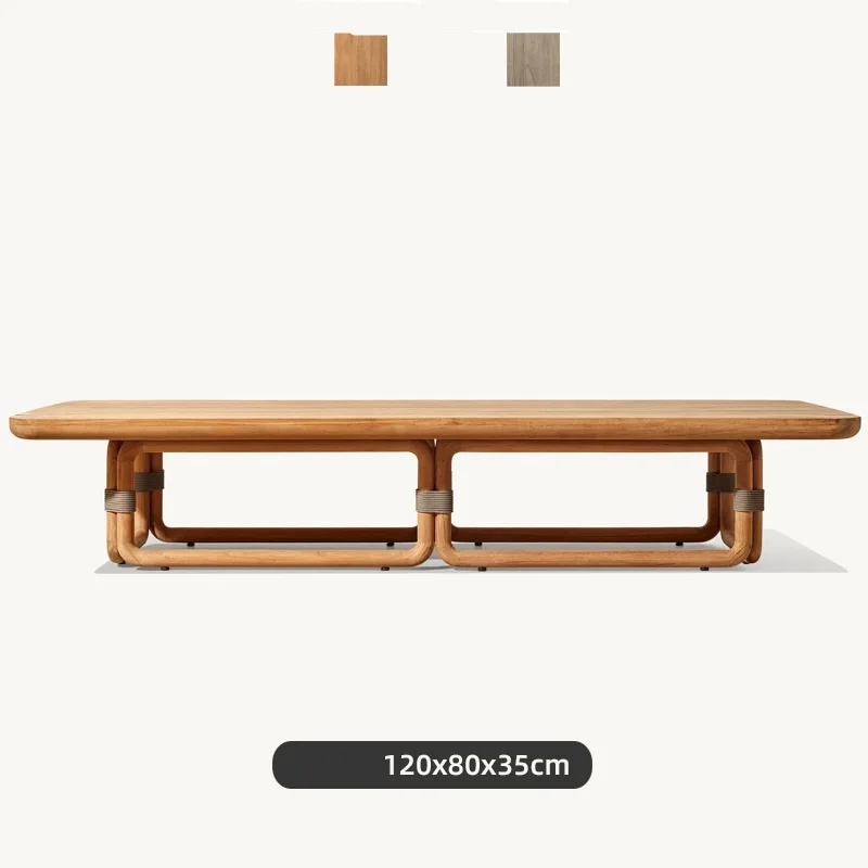 Outdoor Teak Table and Chairs Waterproof Sunproof Set Leisure Balcony Garden Terrace Courtyard Anti-Corrosion Solid Wood