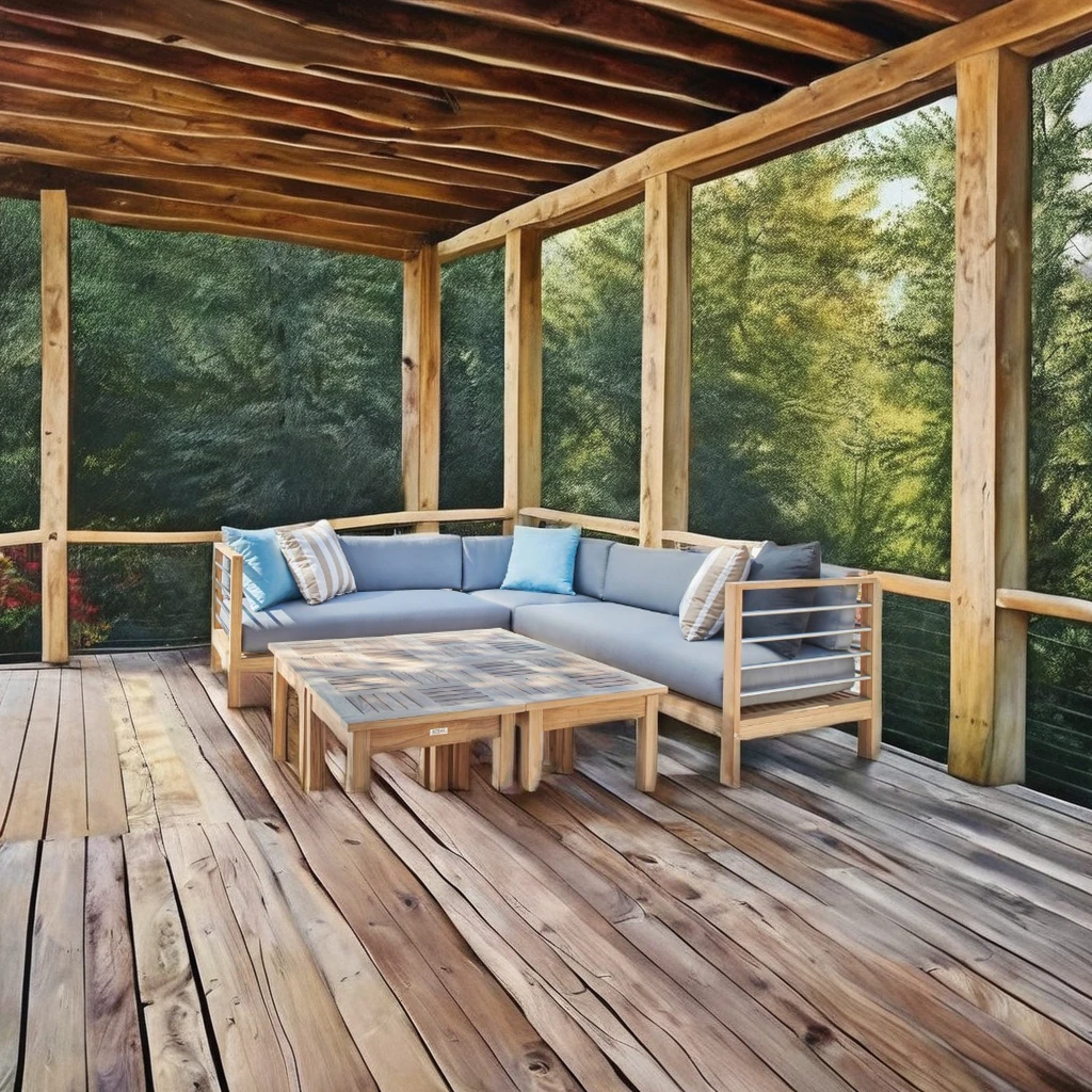 Modern Style Square Table Dining Set with Chairs Teak Outdoor Sofa Wooden Garden Furniture Sets