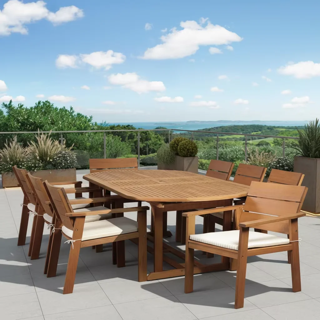 Outdoor Patio Garden Sets Teak Furniture Dining Table and Chairs