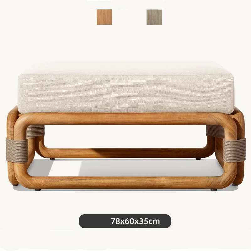 Outdoor Teak Table and Chairs Waterproof Sunproof Set Leisure Balcony Garden Terrace Courtyard Anti-Corrosion Solid Wood