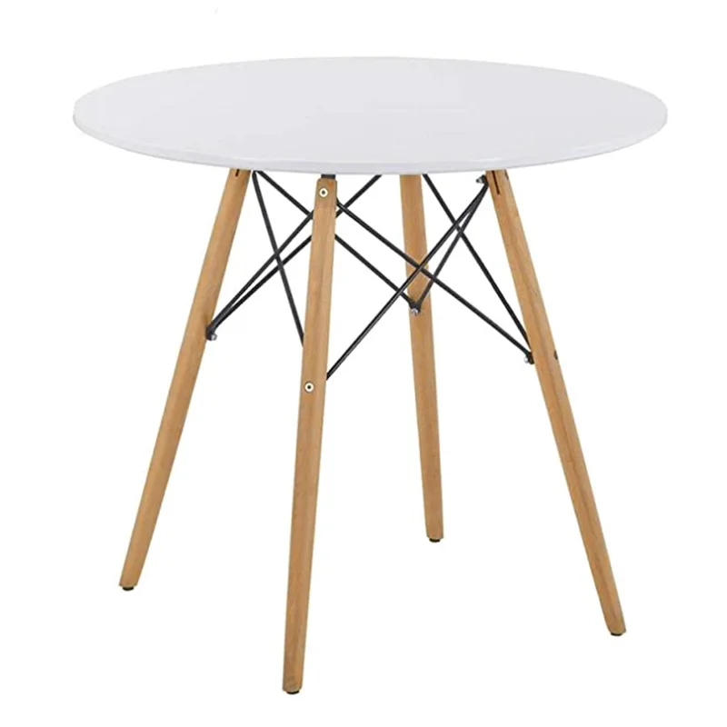Wholesale Bulk Commercial Modern Round Cafe Side Table Bistro Table Black Top Wood Legs for Cafe Restaurant