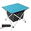 Portable Camping Table with Aluminum Table Top, Folding Beach Table Easy to Carry, Prefect for Outdoor, Picnic, BBQ, Cooking, Festival, Beach, Home Use (Black-S)