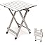 Folding Camping Table - Lightweight Aluminum Portable Picnic Table, 18.5x18.5x24.5 Inch for Cooking, Beach, Hiking, Travel, Fishing, BBQ, Indoor Outdoor Small Foldable Camp Tables