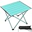 Portable Camping Table with Aluminum Table Top, Folding Beach Table Easy to Carry, Prefect for Outdoor, Picnic, BBQ, Cooking, Festival, Beach, Home Use (Black-S)